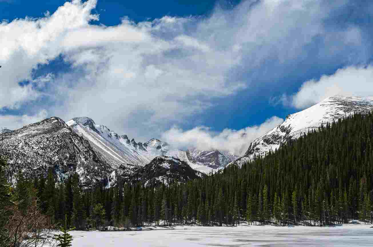 Image of bear lake and the Rocky Mountains.